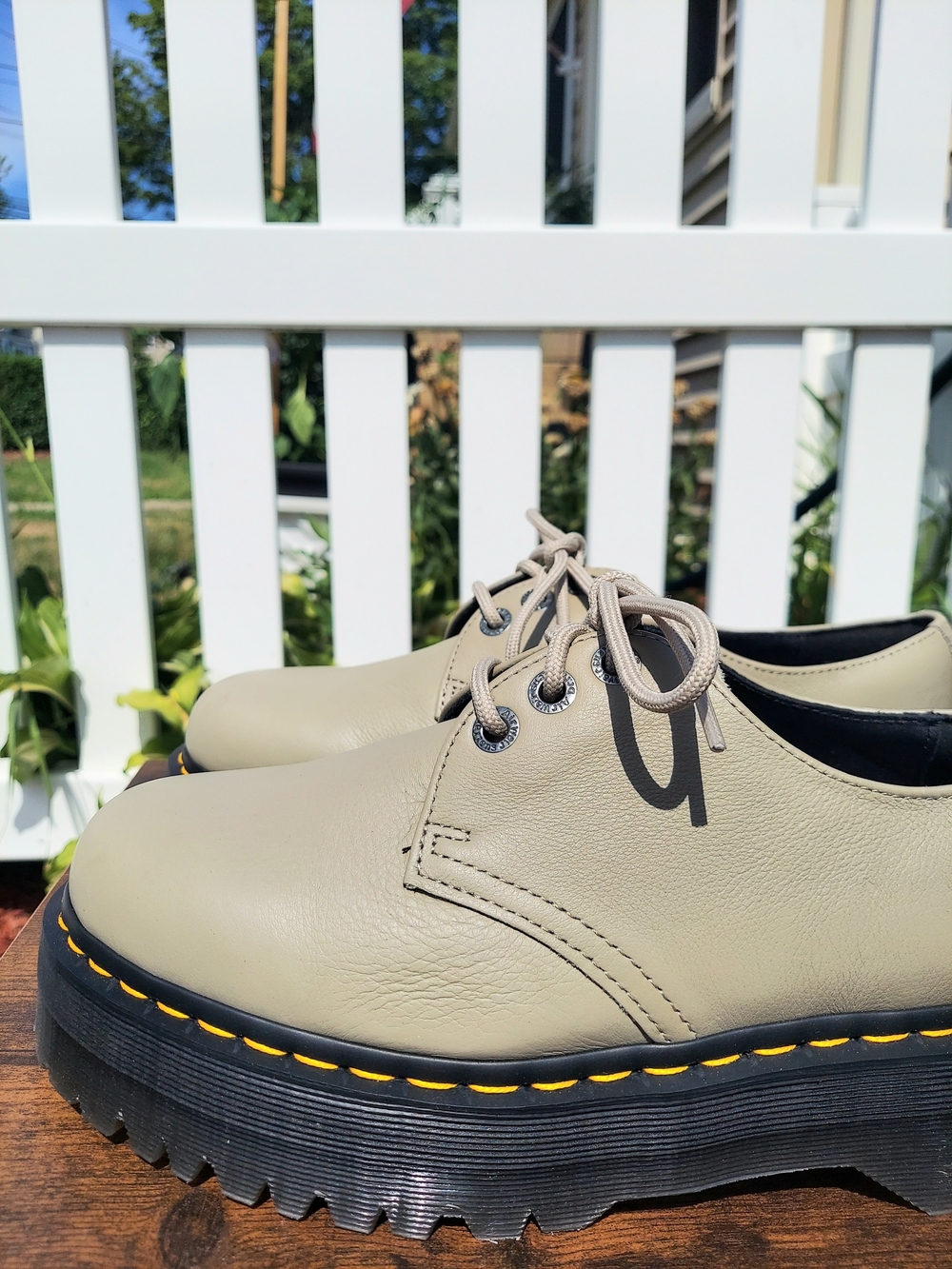 Dr. Martens 1461 Quad II Pisa Leather Tan Platform Oxford Women Size 9M Docs DM - Picture 3 of 13